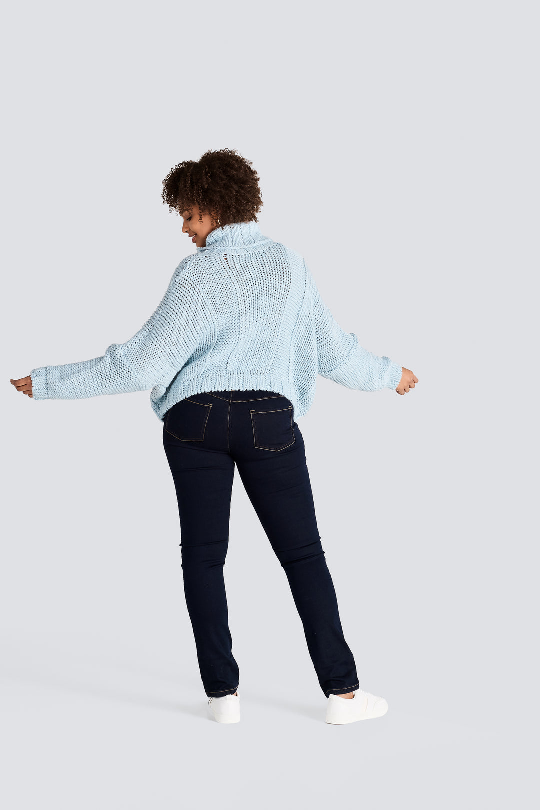 Chunky Turtleneck Cable Front Sweater