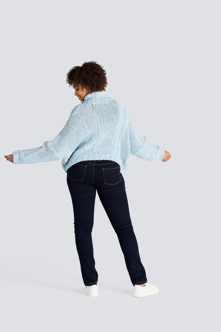 Chunky Turtleneck Cable Front Sweater