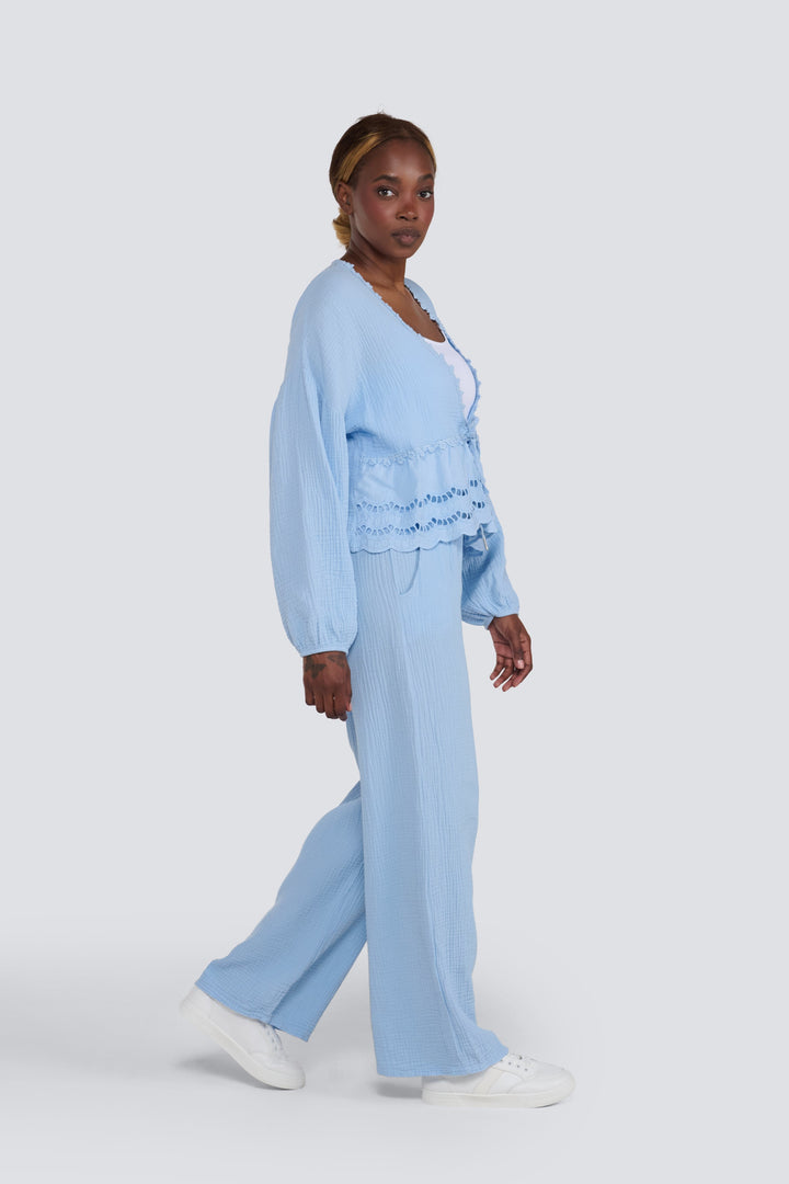 Waffle Tie Front Top