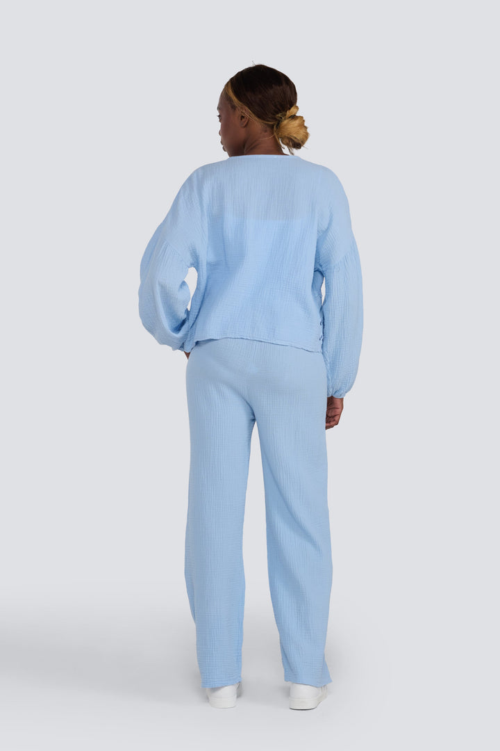Waffle Tie Front Top