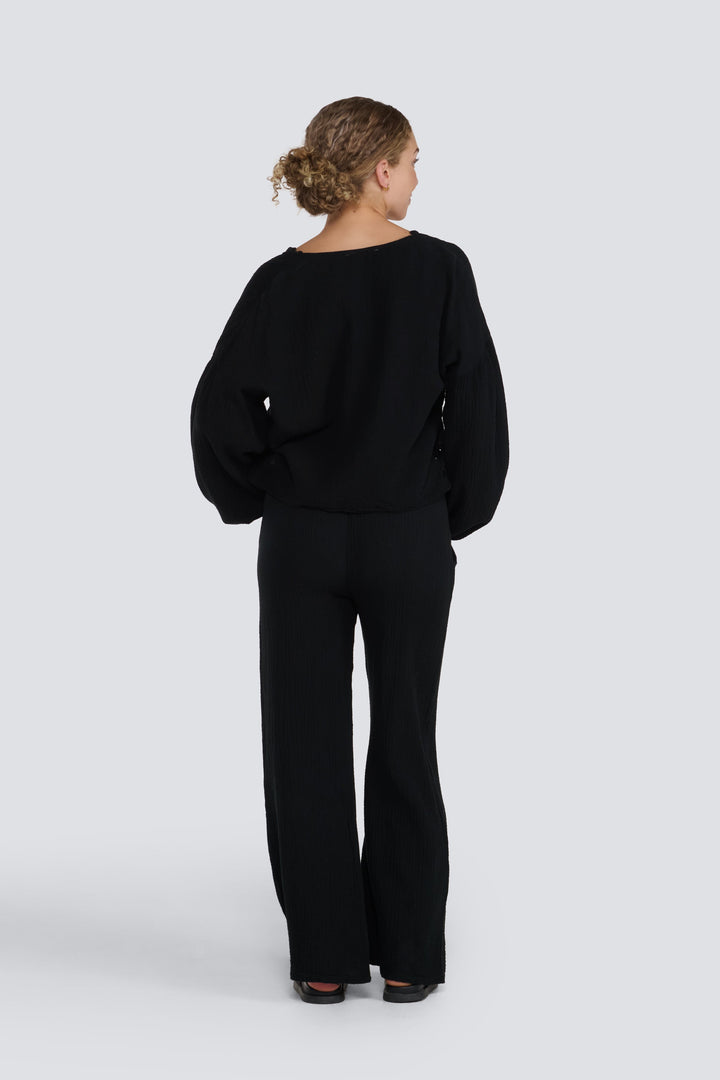 Waffle Tie Front Top