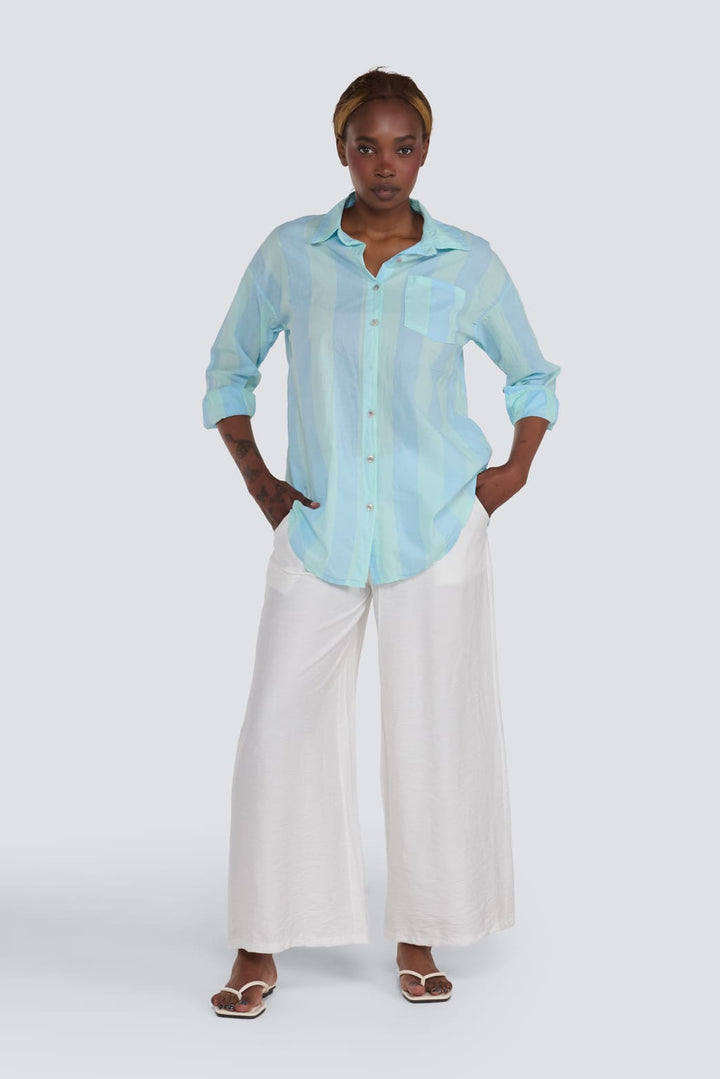 Stripe Button-Up Shirt