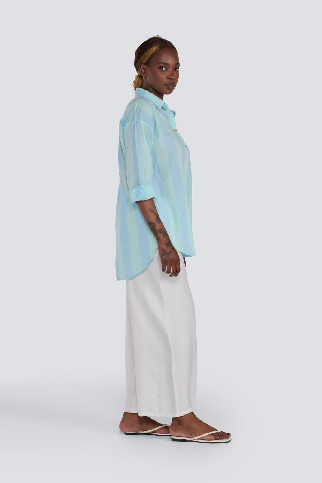 Stripe Button-Up Shirt