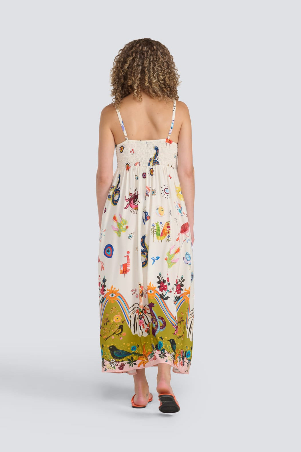 Abstract Print Strappy Dress