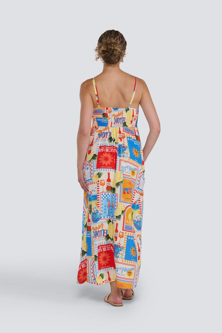 Italy Print Strappy Dress