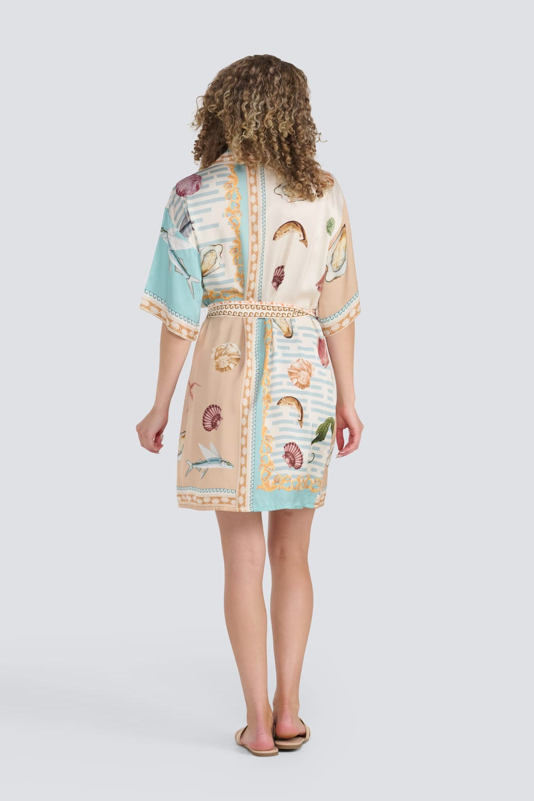 Shell Print Belted Dress