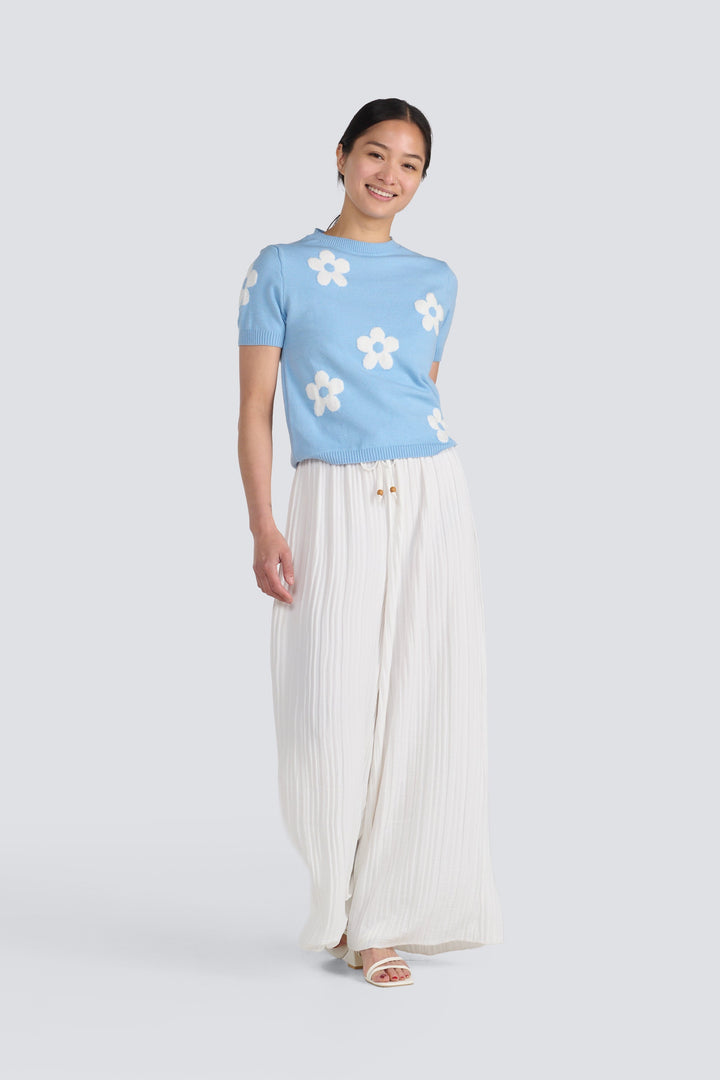 Short Sleeve Daisy Sweater
