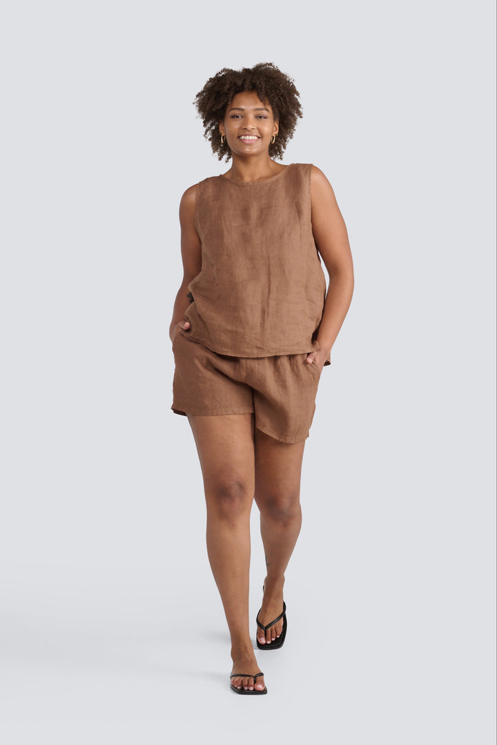 Button Back Linen Cami