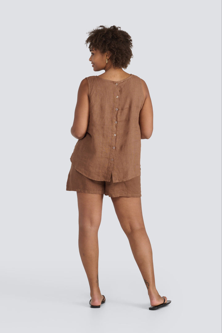 Button Back Linen Cami