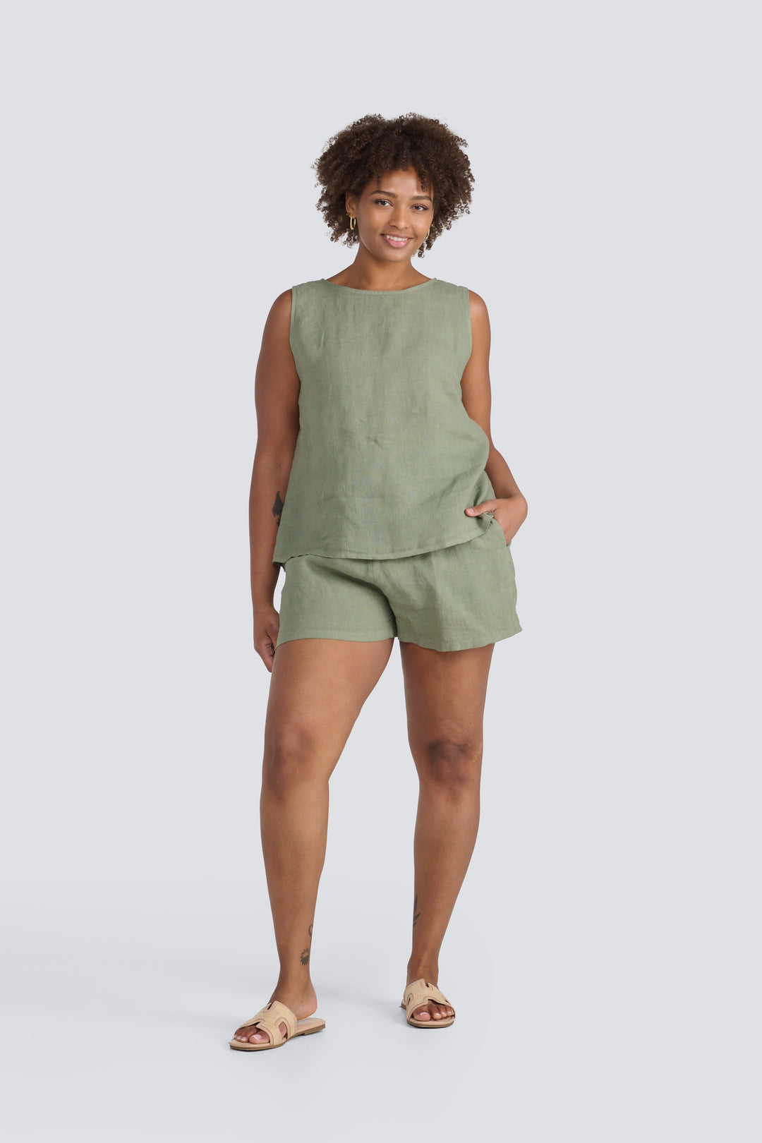 Button Back Linen Cami