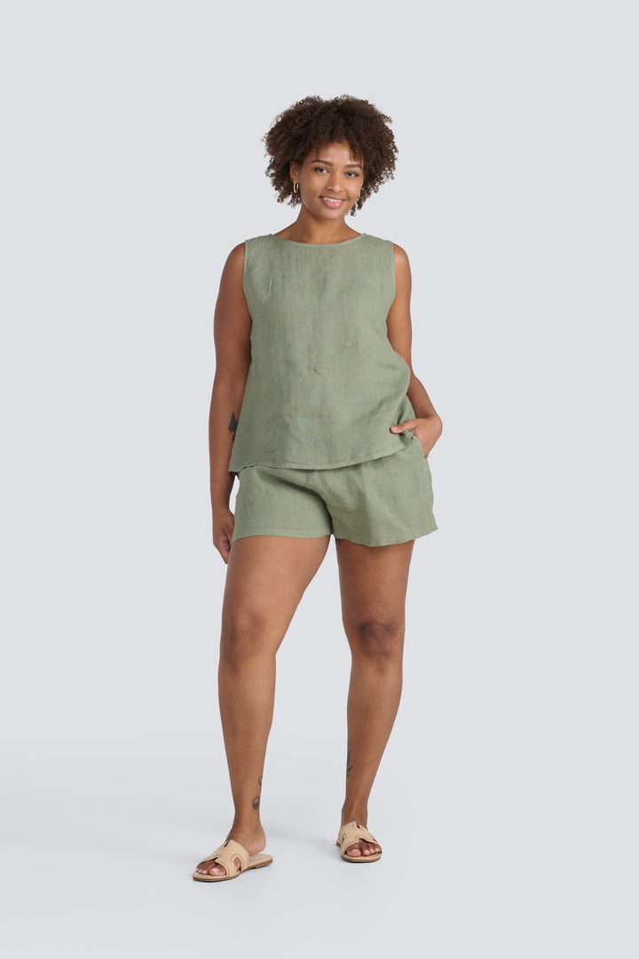 Button Back Linen Cami