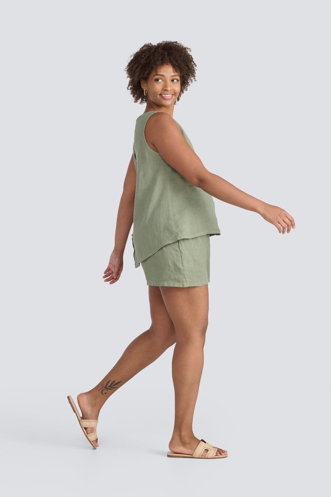 Button Back Linen Cami