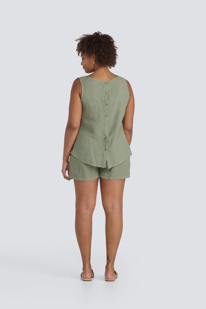 Button Back Linen Cami