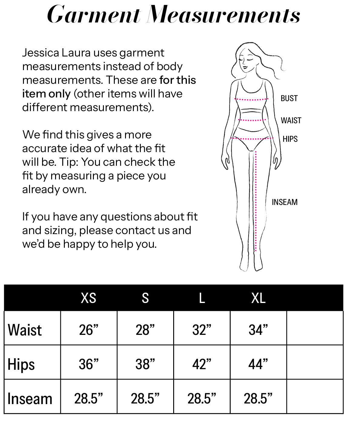 Leopard Barrel Jean size chart