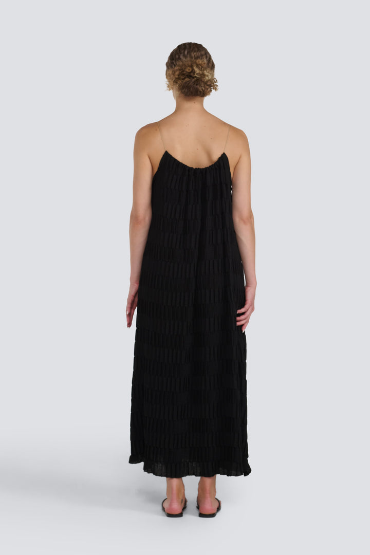 Textured Dress with Beaded Straps