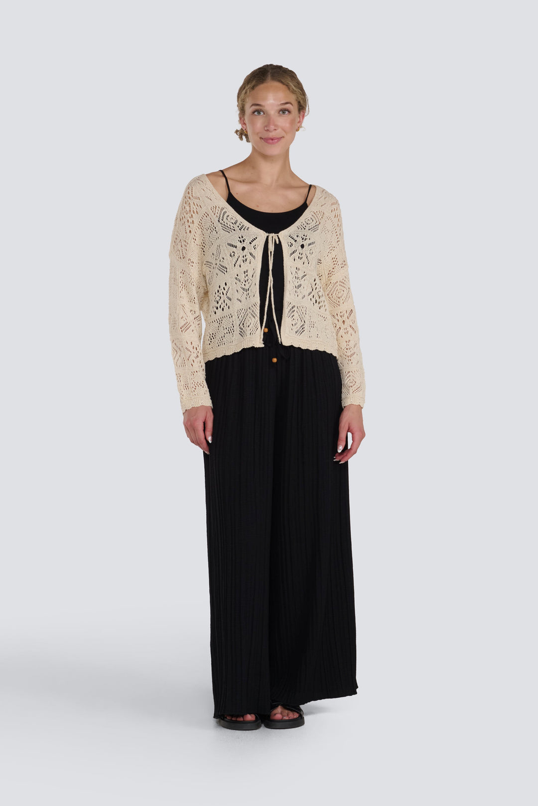 Crochet Tie Front Cardigan