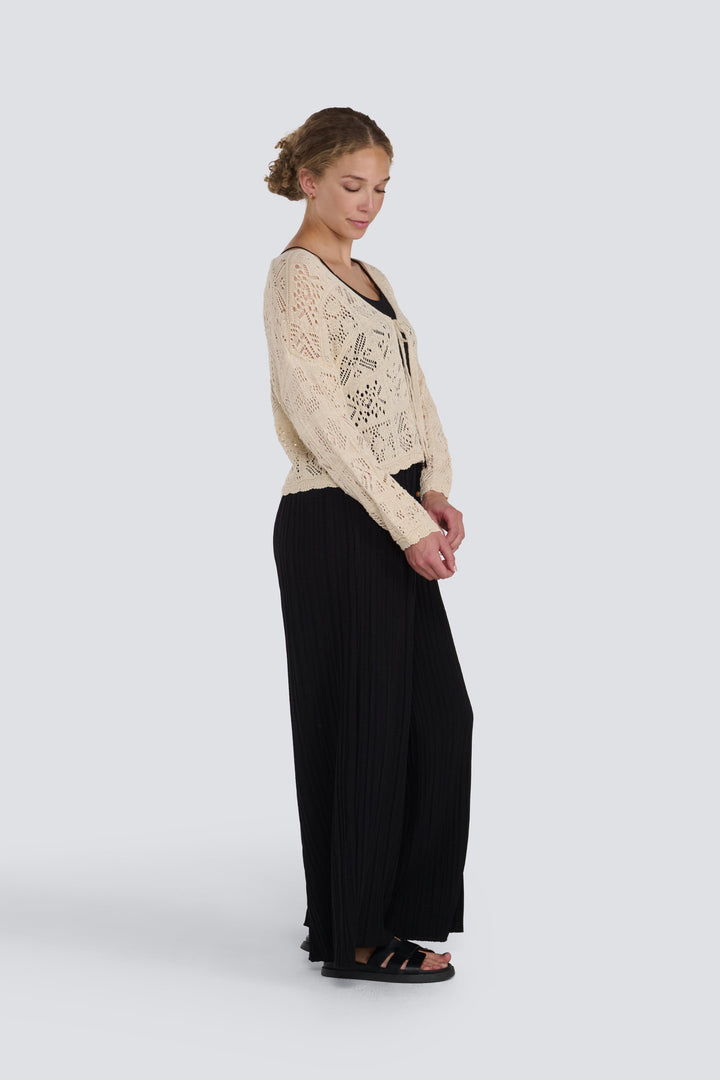 Crochet Tie Front Cardigan