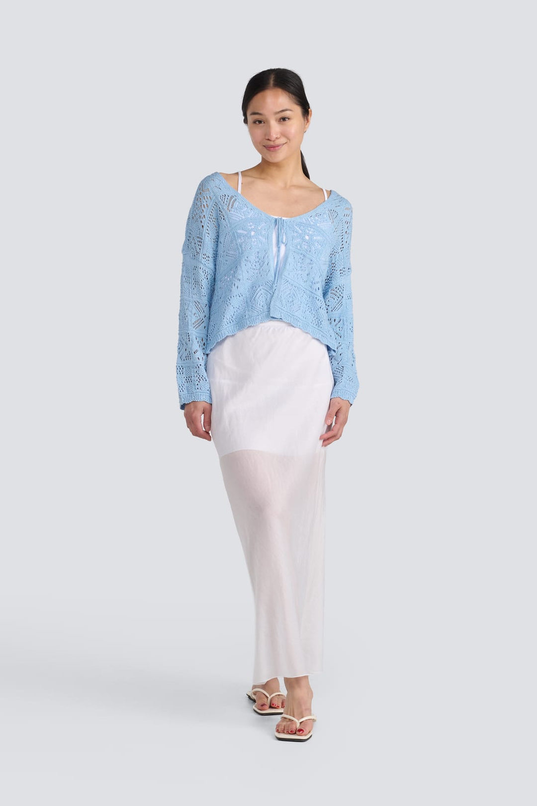 Crochet Tie Front Cardigan