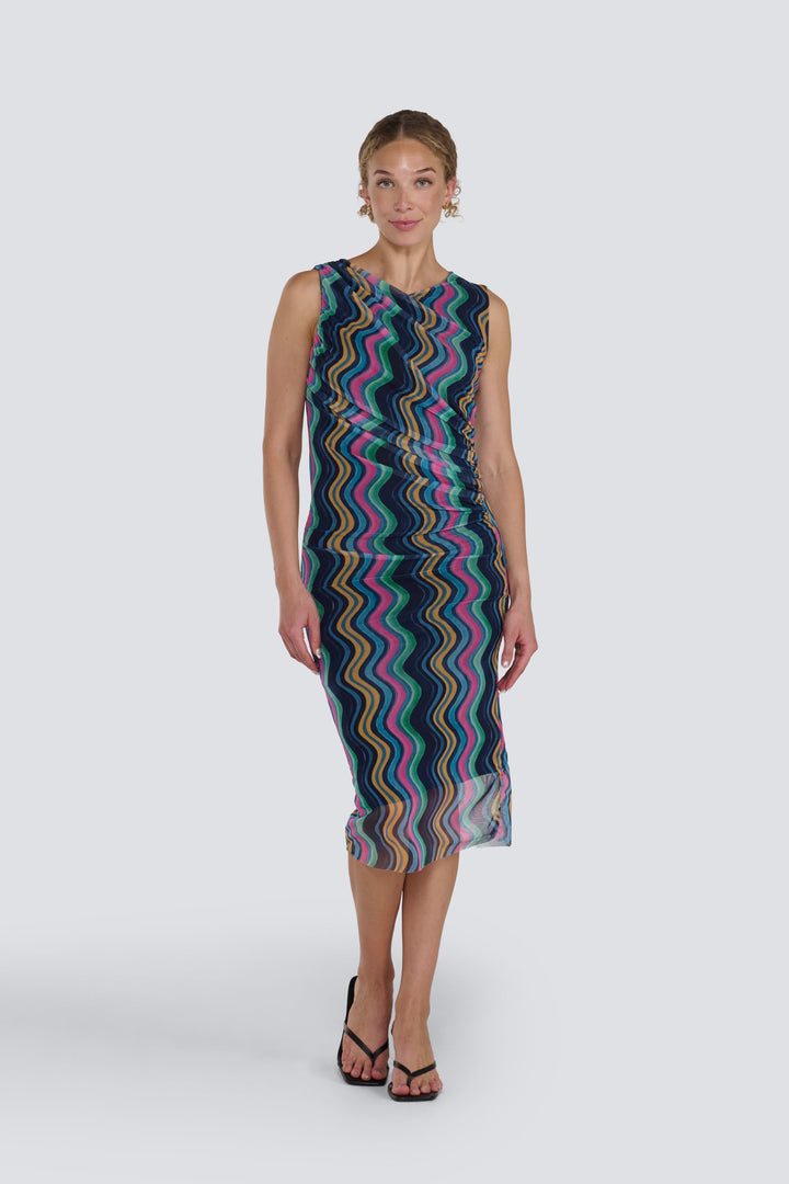 Printed Mesh Dress