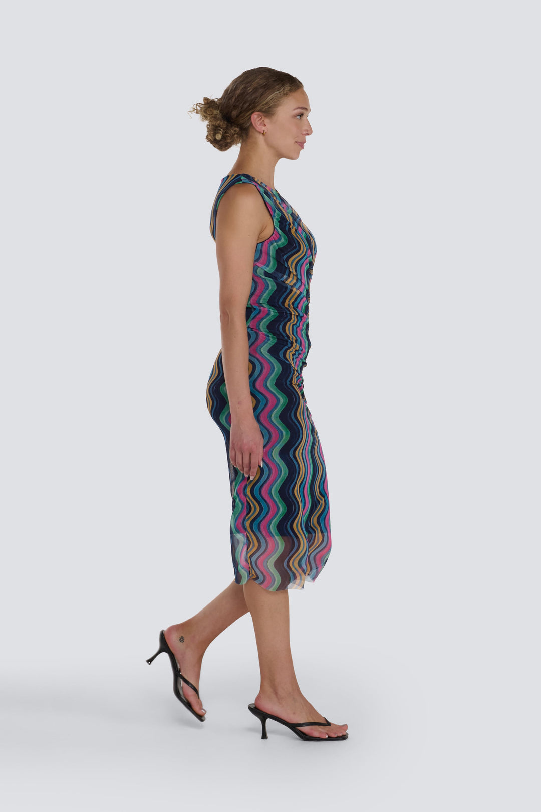 Printed Mesh Dress