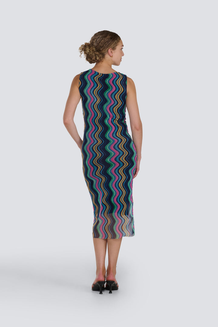 Printed Mesh Dress