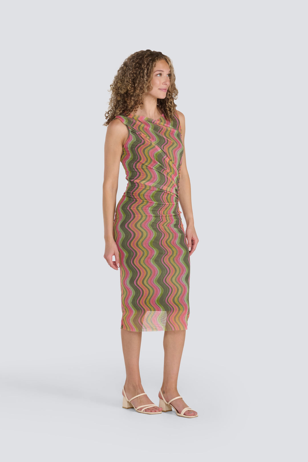 Printed Mesh Dress