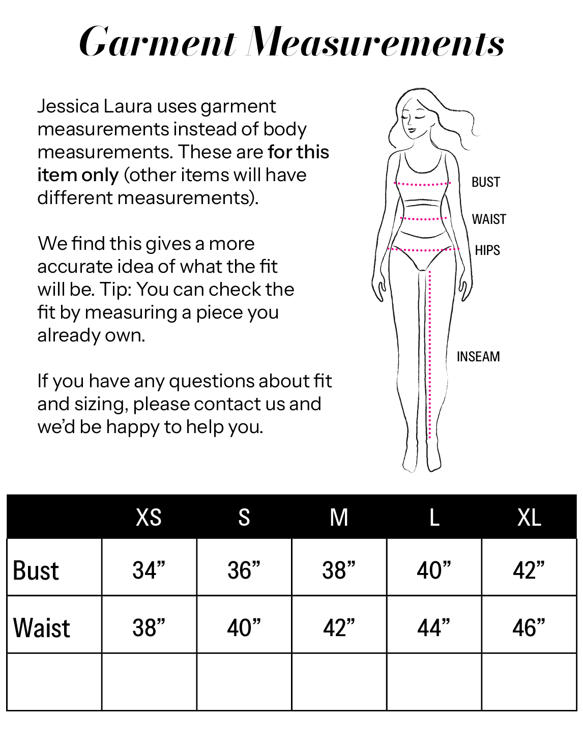 Leopard T-Shirt size chart