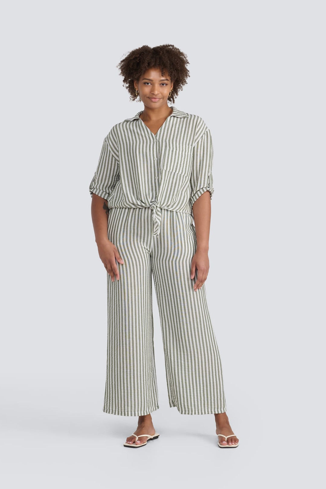 Stripe Tie-Front Shirt