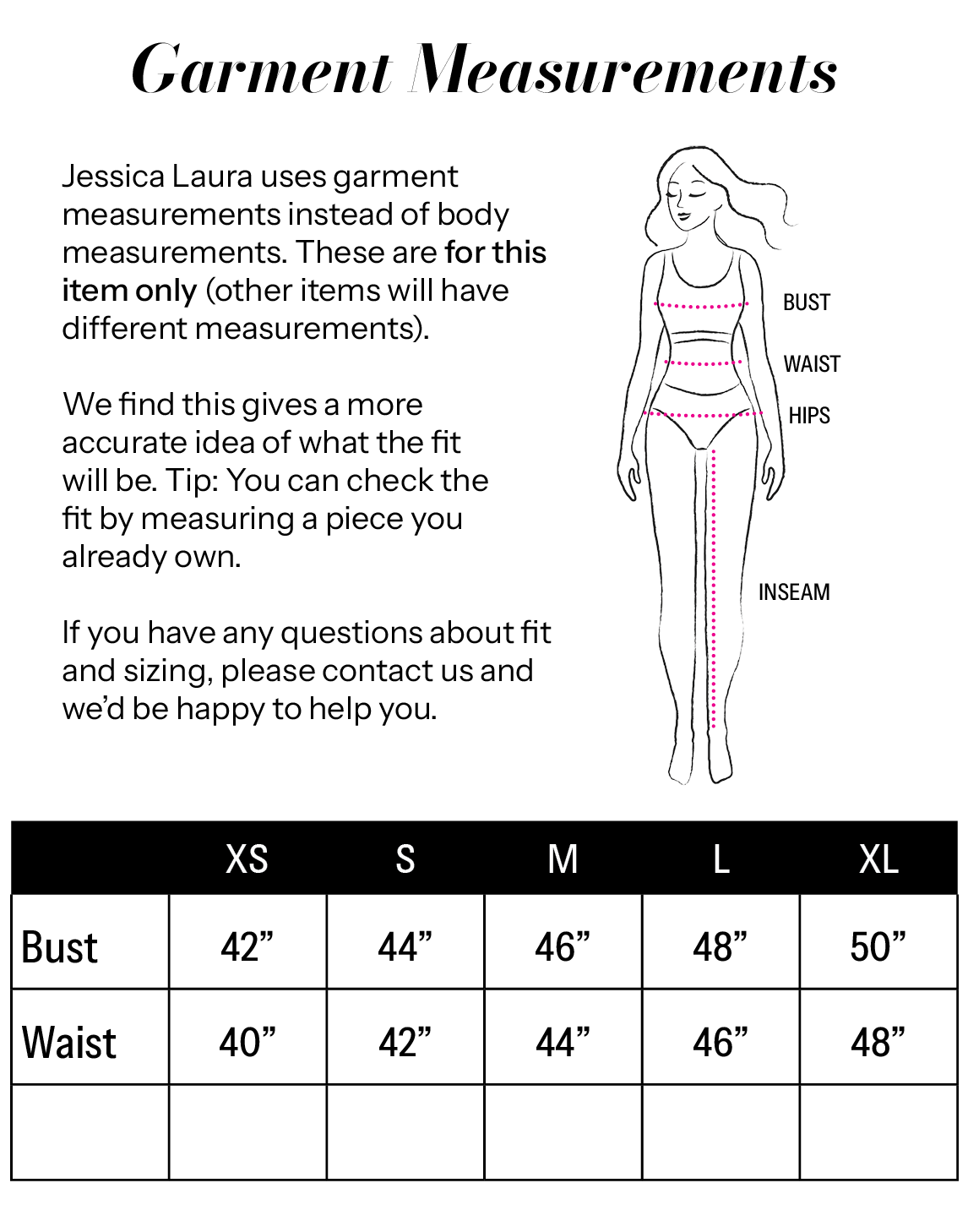 Oversized Linen Shirt size chart