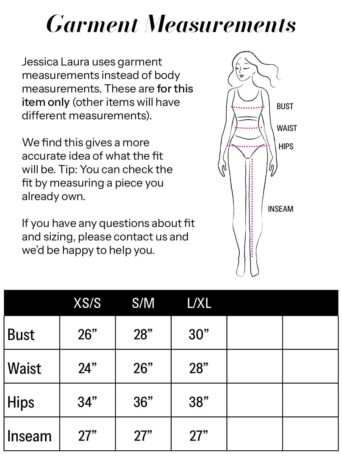 Pleated Jumpsuit size chart